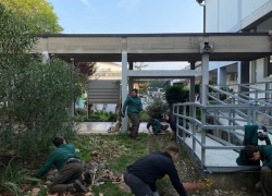 studenti della scuola di giardinaggio Gresner Verona collaborano con ENGIM nel Giardino del Coraggio
