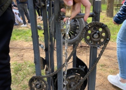 Fontana recuperata e realizzata da ENGM  nella riqualificazione del parco a Corte Molon